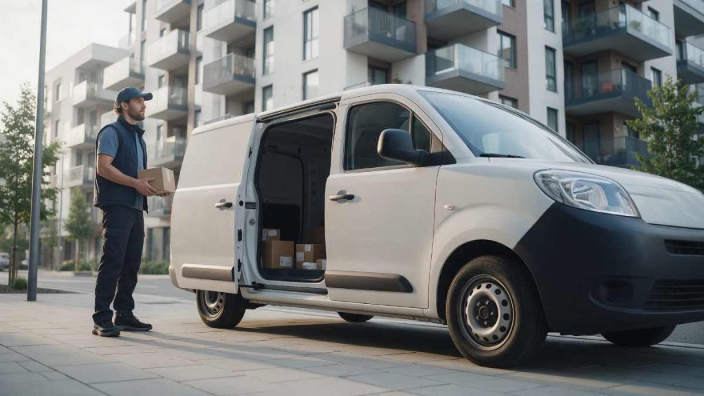 Transporte de carga liviana con furgoneta ligera para reparto profesional